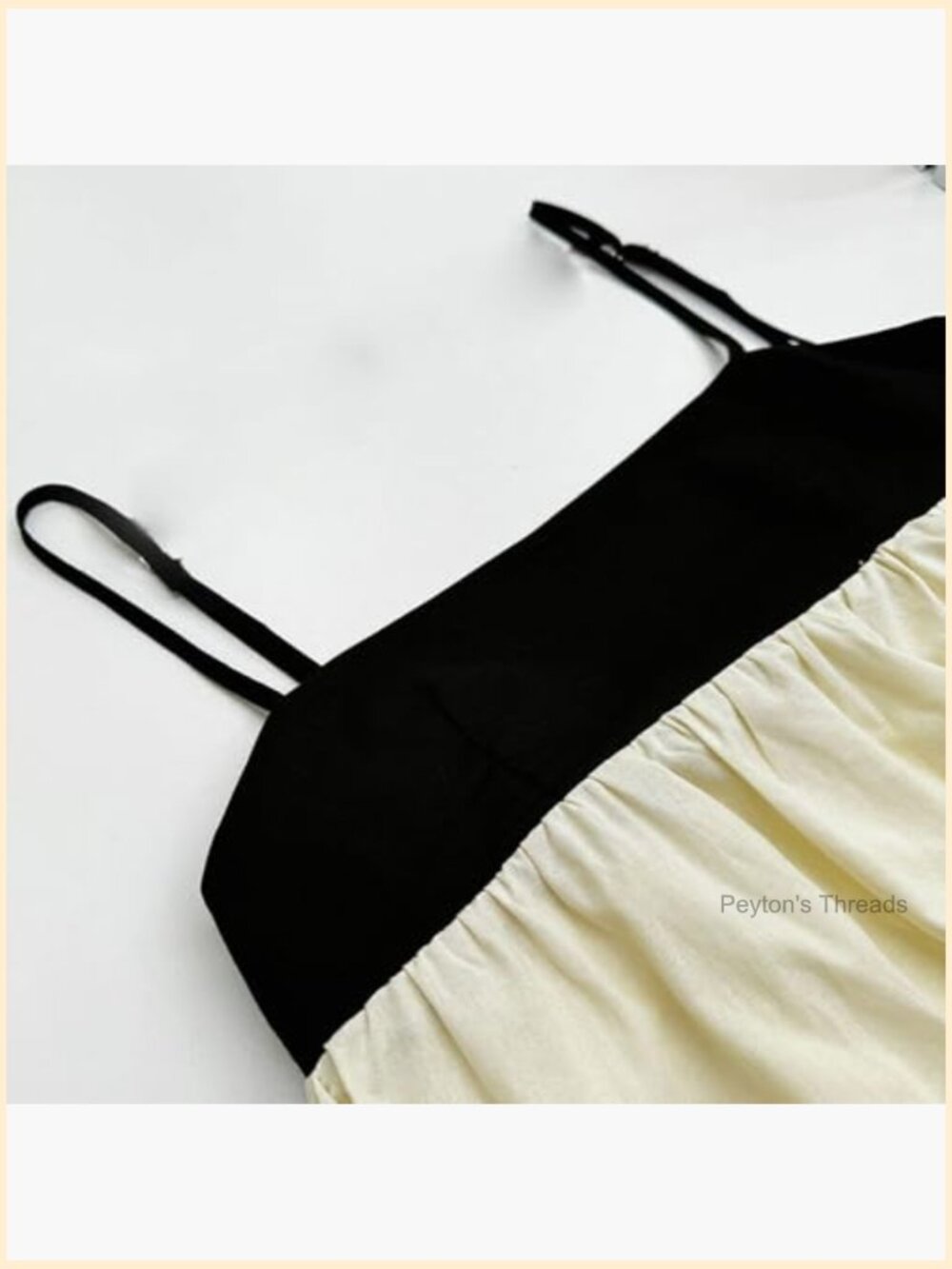 Color Block Spaghetti Strap Maxi Linen Dress Flowy Beach Sundress - Picture 6 of 6